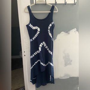 Marc New York Sleeveless Mini/Midi Dress Blue Tie-Dye Sz L Used